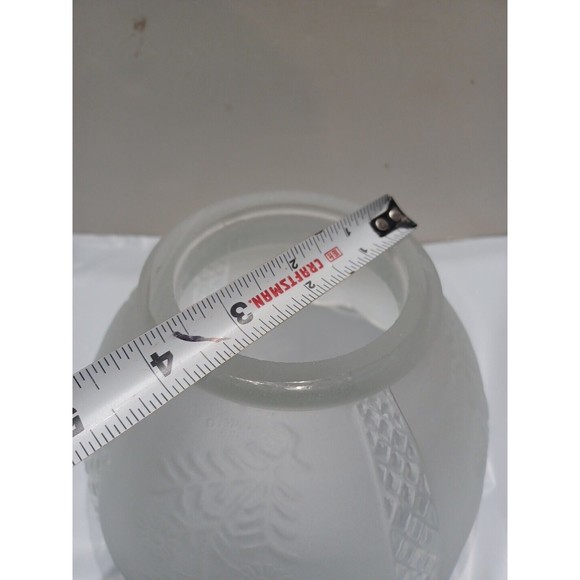 Replacement Vintage Frosted Scalloped Etching Glass Light Lamp Shade 3.5 Open - Picture 9 of 12